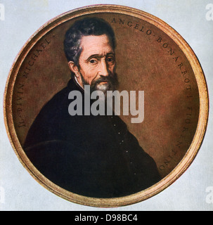 Michelangelo Buonarroti (1475-1564), italienische Renaissance Künstler, Ingenieur und Architekt, nach 1535. Bild nach dem Jacopino del Conte. Stockfoto