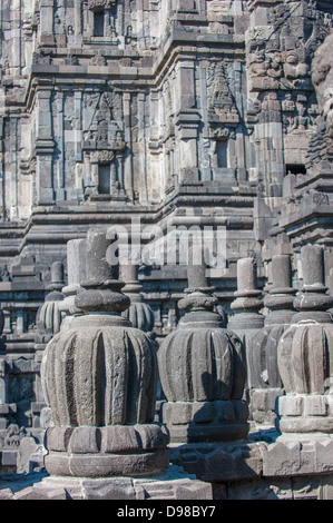 Reliefs von Prambanan-Tempel, Java, Indonesien Stockfoto