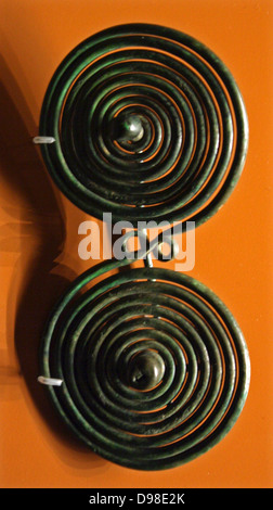 Spiral-Broschen aus der Eisenzeit. Stockfoto