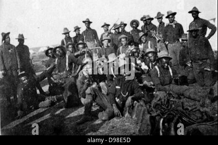 Gesellschaft der Vereinigten Staaten Soldaten (Buffalo Soldiers) im Jahre 1898 während des Spanisch-Amerikanischen Krieges getrennt. Stockfoto