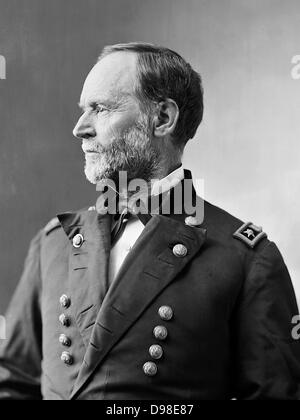 William Tecumseh Sherman (1820-1891) amerikanischer Soldat und Geschäftsmann. Während des Amerikanischen Bürgerkriegs (1861-1865) diente er als General in der Armee der Union. Herausragende Stratege, der totale Krieg gegen die Konföderierten Staaten durchgeführt. Stockfoto