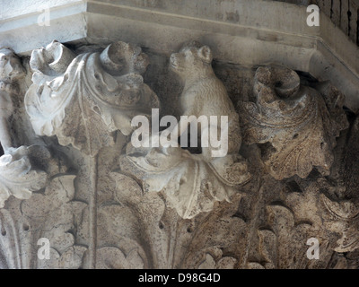 (Detail) architektonische Besonderheit aus dem Dogenpalast in Venedig, Italien. Der Palast war die Residenz des Dogen von Venedig, der Stockfoto