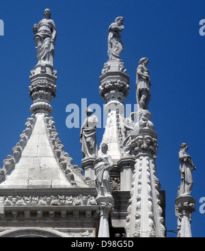 (Detail) architektonische Besonderheit aus dem Dogenpalast in Venedig, Italien. Der Palast war die Residenz des Dogen von Venedig, der Stockfoto