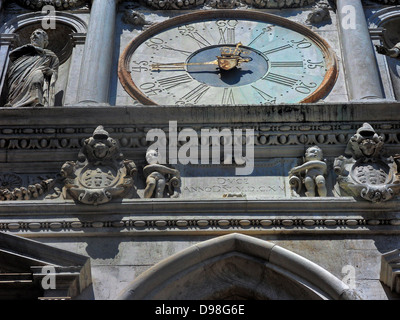 (Detail) architektonische Besonderheit aus dem Dogenpalast in Venedig, Italien. Der Palast war die Residenz des Dogen von Venedig, der Stockfoto