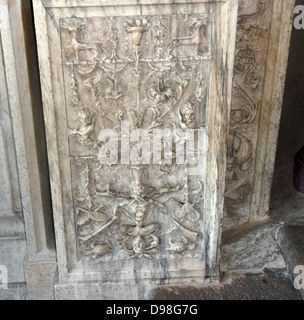 (Detail) architektonische Besonderheit aus dem Dogenpalast in Venedig, Italien. Der Palast war die Residenz des Dogen von Venedig, der Stockfoto