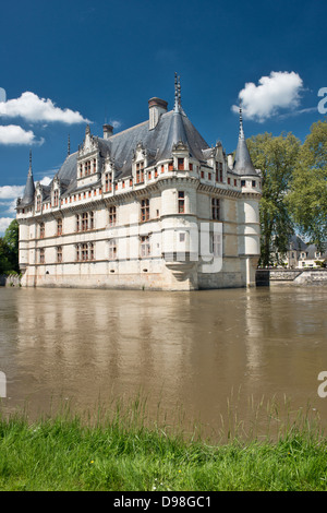 Schloss Azay-le-Rideau, im französischen Loiretal Stockfoto