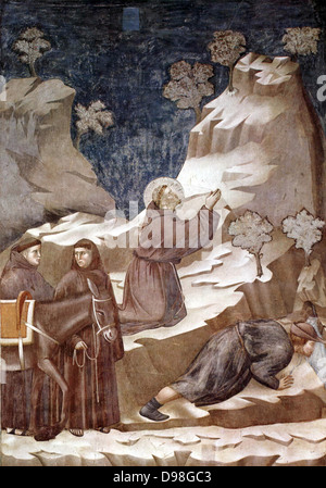Giotto di Bondone Freskenzyklus über das Leben des Heiligen Franziskus von Assisi, 1296-98 Stockfoto