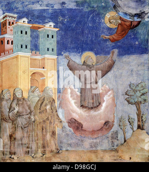 Giotto di Bondone Freskenzyklus über das Leben des Heiligen Franziskus von Assisi Stockfoto