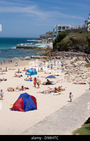 Blick auf Bondi Beach, Sydney Australien Stockfoto