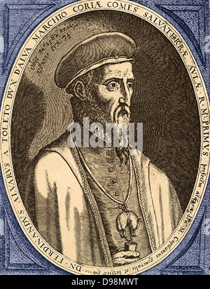 Ferdinand Alvarez de Toledo, Herzog von Alba, geboren 1508, Gouverneur der Niederlande von 1567-1573, zu welcher Zeit er 18600 Menschen getötet hatte. Er starb im Jahre 1583. Stockfoto