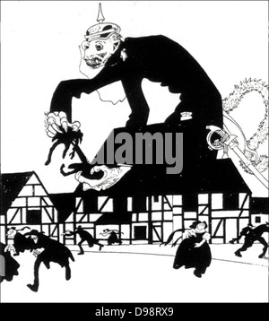 Olaf Gulbransson, Simplicissimus, November 1913.  Die Zabern-Affäre: "der elsässischen Buhmann" (1913). Deutschland im Anhang Stockfoto