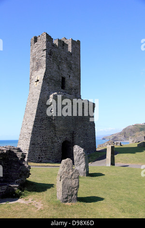 Die North Tower von Aberystwyth Burg erbaut im 13. Jahrhundert Stockfoto