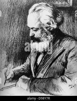 Karl Heinrich Marx (5. Mai 1818 - vom 14. März 1883) war ein deutscher Philosoph, Soziologe, Wirtschafts- Historiker, Journalist und revolutionär-sozialistischen. 1870 Stockfoto