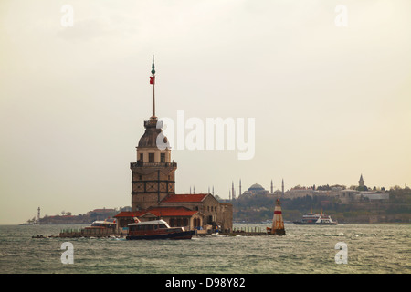 Maiden-Insel in Istanbul, Türkei bei Sonnenuntergang Stockfoto