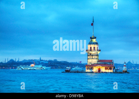 Maiden-Insel in Istanbul, Türkei bei Sonnenuntergang Stockfoto