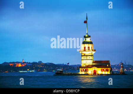 Maiden-Insel in Istanbul, Türkei bei Sonnenuntergang Stockfoto