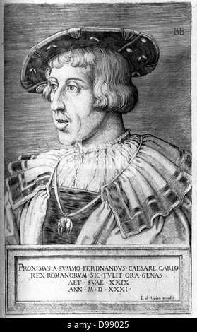 Ferdinand i., Kaiser des Heiligen Römischen Reiches 10 März 1503 – 25 Juli 1564. Zentralen europäischen Monarchen aus dem Hause Habsburg. Seine Titel Stockfoto