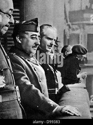 Francisco Franco (4. Dezember 1892. - 20. November 1975), spanischer General und Diktator, Staatschef von Spanien von Oktober 1936 (ganzes Land von 1939 an), und de facto Regent der nominell wiederhergestellt, Königreich Spanien von 1947 bis zu seinem Tod im November Stockfoto