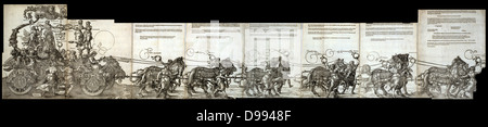 Großen triumphal Chariot von Maximilian I. 1496 Holzschnitt von Albrecht Dürer, 1471-1528 deutscher Künstler Stockfoto