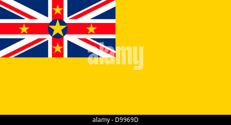 Flagge von der Insel Niue im Süd-Pazifik. Stockfoto