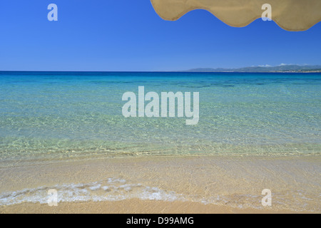 Hauptstrand, Pefkos, Rhodos (Rodos), die Dodekanes, Süd Ägäis, Griechenland Stockfoto