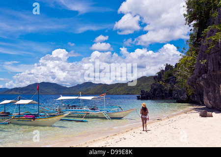 Die Philippinen, Palawan Provinz El Nido, Insel-hopping. Stockfoto