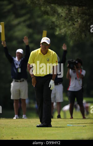 Haverford Township, Delaware Land, Pennsylvania. 14. Juni 2013. Hideki Matsuyama (JPN) Golf: Hideki Matsuyama in Japan in Aktion während der USA Open Championship im Golfclub Merion, East Course in Haverford Township, Delaware Land, Pennsylvania. Bildnachweis: Koji Aoki/AFLO/Alamy Live-Nachrichten Stockfoto