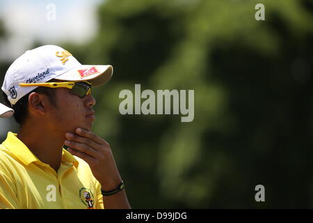 Haverford Township, Delaware Land, Pennsylvania. 14. Juni 2013. Hideki Matsuyama (JPN) Golf: Hideki Matsuyama in Japan in Aktion während der USA Open Championship im Golfclub Merion, East Course in Haverford Township, Delaware Land, Pennsylvania. Bildnachweis: Koji Aoki/AFLO/Alamy Live-Nachrichten Stockfoto