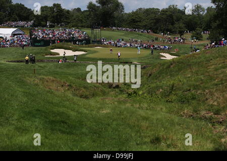 Haverford Township, Delaware Land, Pennsylvania. 14. Juni 2013. Gesamtansicht Golf: allgemeine anzeigen, während die USA Open Championship im Golfclub Merion, East Course in Haverford Township, Delaware Land, Pennsylvania. Bildnachweis: Koji Aoki/AFLO/Alamy Live-Nachrichten Stockfoto