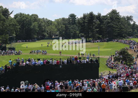 Haverford Township, Delaware Land, Pennsylvania. 14. Juni 2013. Gesamtansicht Golf: allgemeine Anzeigen am 8. Loch während die USA Open Championship im Golfclub Merion, East Course in Haverford Township, Delaware Land, Pennsylvania. Bildnachweis: Koji Aoki/AFLO/Alamy Live-Nachrichten Stockfoto