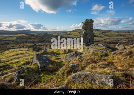 Bowermans Nase, Hayne, mit Blick auf Devon Landschaft, Dartmoor Nationalpark Devon Uk Stockfoto