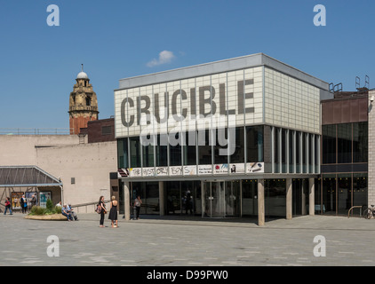 Crucible Theatre in Sheffield England Tudor Platz. Stockfoto