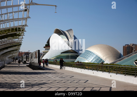 Palau de Les Arts Reina Sofia Stadt der Künste und Wissenschaften Ciutat de Les Arts ich Les Effizienzgewinne Valencia, Spanien Stockfoto