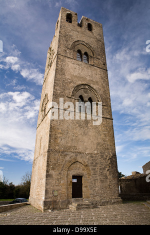 Die Glocke Turm der Chiesa Madre in Erice auf Sizilien. Stockfoto