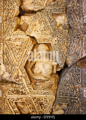 Tempel des Bacchus, Detail Decke Stein, alte Stadt von Baalbek, Libanon, Naher Osten Stockfoto