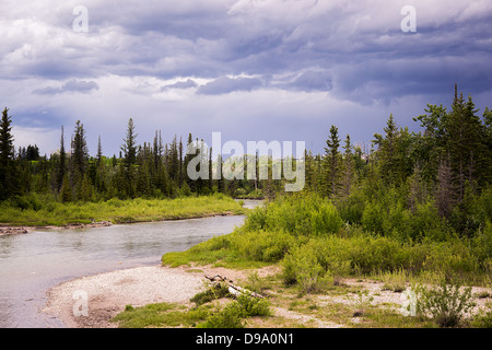 Ellenbogen Sie, Fluss, Landschaft, Fluss, Sturm, Donner, Frühling, Sommer, Wanderung, Weg, Angeln Stockfoto