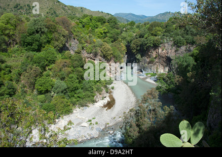 Alcantara Canyon, Fluss, Sizilien, Italien, Gole Dell Alcantara, Alcantara Schlucht, Fluss, Sizilien, Italien, Gole Dell Alcantara, Stockfoto