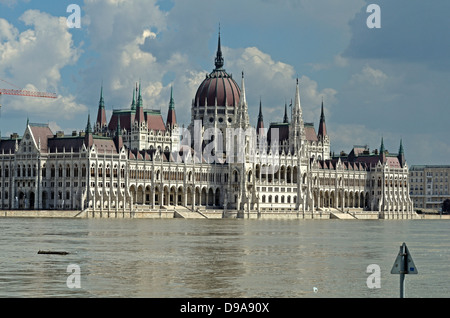 Hochwasser 2013 Fluss Donau Budapest Ungarn Europa Stockfoto