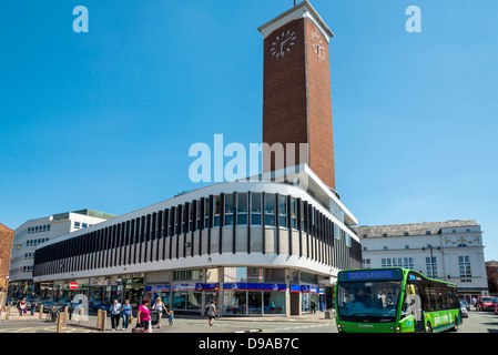 Die neue Markthalle im Zentrum von Shrewsbury. Stockfoto