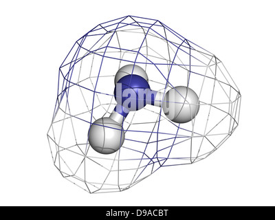 Ammoniak (NH3), molekulare Modell. Atome werden als Kugeln mit konventionellen Farbkodierung dargestellt. Stockfoto