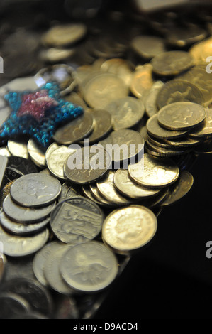 Ein Schieber geben Spielautomaten in der Namco Arcade in London, South Bank. UK Stockfoto