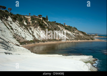 Scala dei Turchi, Realmonte, Sizilien, Italien, Scala dei Turchi, Realmonte, Sizilien, Italien, Kreidefelsen, an Treppen Stockfoto