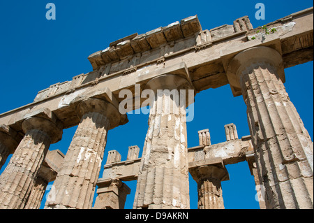 Tempel der Hera Tempel E Selinunte Sizilien Italien Hera-Tempel Tempel E Selinunt Sizilien Italien Selinunte Hera Tempel gruppierten Stockfoto