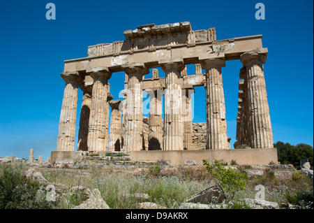 Tempel der Hera Tempel E Selinunte Sizilien Italien Hera-Tempel Tempel E Selinunt Sizilien Italien Selinunte Hera Tempel gruppierten Stockfoto