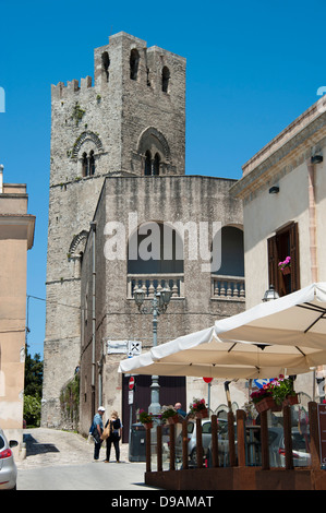 Turm der Kirche, Kirchturm, Erice, Sizilien, Erice, Sizilien, Italien, Italienisch, Chiesa Madre Mit Campanile, anschließend, Dom, Santa Stockfoto