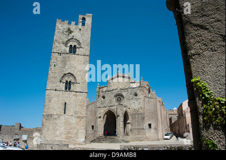 Kirche, Erice, Sizilien, Italien, Kirche, Erice, Sizilien, Italien, Chiesa Madre Mit Campanile, anschließend, Dom, Santa Maria Dell' Stockfoto