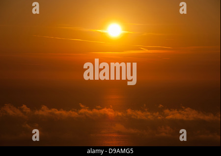 Sonnenuntergang, Erice, Sizilien, Italien, Raummotive, Erice, Sizilien, Italien Stockfoto