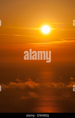 Sonnenuntergang, Erice, Sizilien, Italien, Raummotive, Erice, Sizilien, Italien Stockfoto