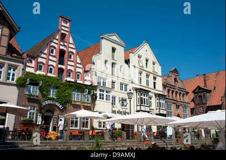 Häuser, Am weist, Lüneburg, Niedersachsen, Deutschland, Lüneburg, Haeuser, Am weist, Lüneburg, Niedersachsen, Deutschlan Stockfoto