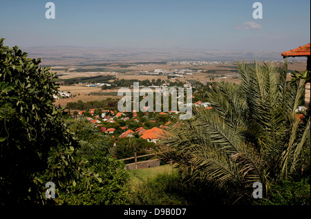 Blick auf den Osthängen des Mount Kna'anin im oberen Galiläa aus der Stadt von Rosh Pinna Nordisrael. Stockfoto